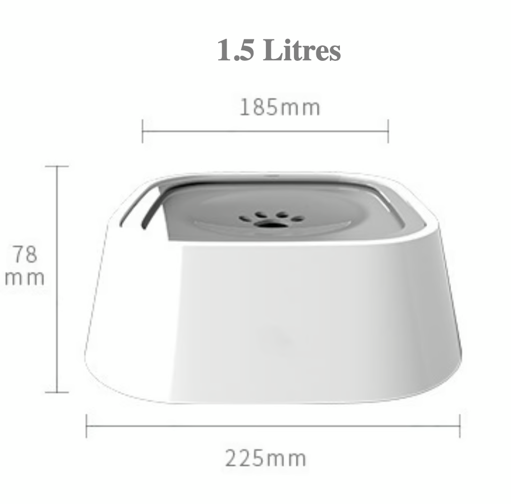 Smart Anti-Spill Water Bowl for Pets – 1 & 1.5L Slow Drinking Feeder